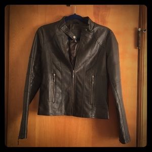 Brown faux leather jacket